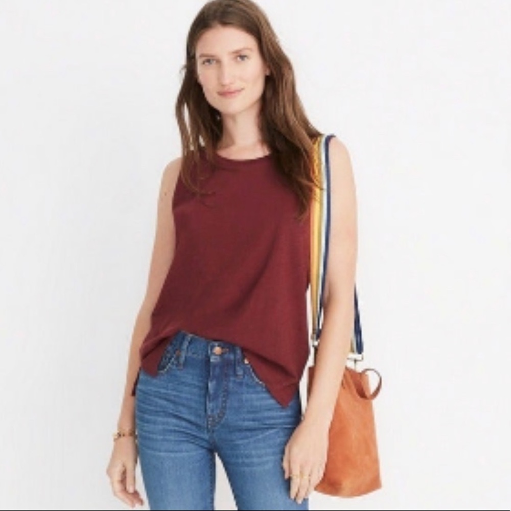 Madewell Burgundy Muscle Tank
